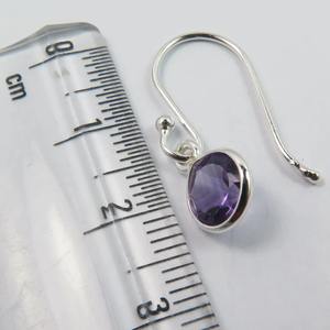 Pendientes colgantes de plata de ley sólida 925, forma de piedra preciosa de amatista, diseño de moda para fiesta, ropa informal, joyería de plata para mujer - Product Image 4