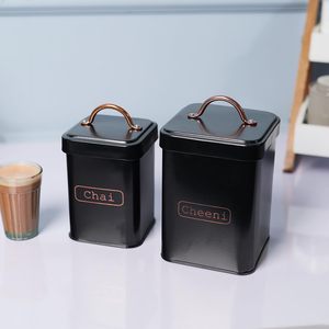 tin canister with lid airtight metal container powder coated metal canister rust resistant kitchen canister reusable food - Product Image 3