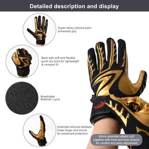 Gants de football au design personnalisé avec dos Gants de football américain professionnels à séchage rapide souples et flexibles - Product Image 3