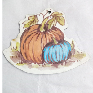 Citrouille Décoré Décor De Noël suspendu paillettes impression papier carte - Product Image 1