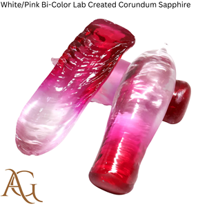Bolas de corindón y zafiro bicolor (blanco/rosa) cultivados en laboratorio, sintéticos, de fusión por llama, gemas simuladas para corte lapidario. - Product Image 1