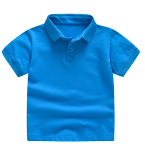T-shirt polo 100% coton personnalisé t-shirt garçon uniforme scolaire régulier polo uniforme pour enfants à manches courtes - Product Image 1