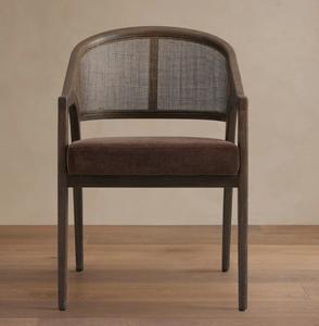 Chaise de salle à manger en teck massif moderne de haute qualité avec finition brune et coussin de siège rembourré pour la maison, l'hôtel, la restauration - Product Image 3