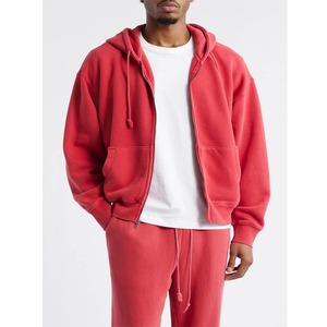 Artículo más vendido 100% algodón sudaderas con capucha con cremallera completa para hombre de gran tamaño hombro caído personalizado DTF impreso logotipo sudaderas con capucha para hombres - Product Image 2