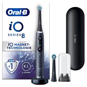 Brosse à dents électrique intelligente à ultrasons Oral-B IO Series 8 avec LED, poils moyens, rechargeable, 2 têtes de brosse de rechange, pour la maison - Product Image 4