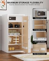 TIGERKING 11.5 Cu Ft Brankas Rumah Tugas Berat Besar, Kunci Layar Sentuh Digital, Anti Maling, Rak Dapat Disesuaikan, Lemari Perhiasan Putih