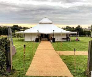 Tente moghole blanche de style romantique indien moderne et élégant pour décoration extérieure en toile pour mariages et fêtes - Product Image 2