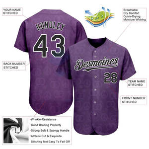 Meilleur design, vente en gros, maillot de baseball pour hommes en polyester, léger, à séchage rapide, de haute qualité, respirant, vêtements de sport pour l'entraînement - Product Image 6