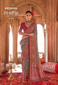 Sari de seda suave de diseñador indio con hermoso diseño de Patola Sari de boda y fiesta de estilo pakistaní - Product Image 2