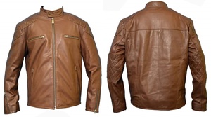 Chaqueta Bomber de Piel de Oveja Genuina de Alta Calidad para Hombre, Ecológica, Talla Grande, Cierre de Cremallera, Transpirable e Impermeable, para Primavera - Product Image 3