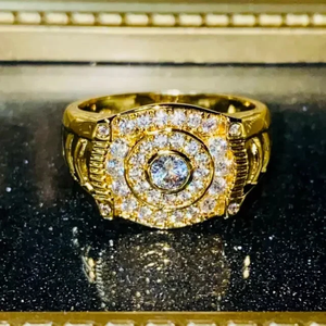 Bague de mariage pour homme en véritable Moissanite plaquée or jaune 14 carats 2,40 ct coupe ronde - Product Image 2