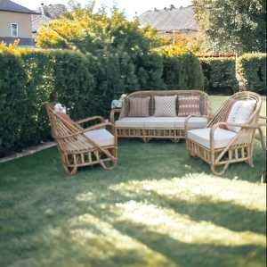 Meubles en osier de canne de qualité supérieure canapé à l'extérieur salon de patio ensembles de canapés de meubles de canne de jardin - Product Image 2