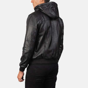 Men's Bouncer Biz Reversible Bomber <b>Jacket</b> Black Leather Cow Hide XS-Street College Zippered Closure Chenille Embroidery PU - Product Image 5
