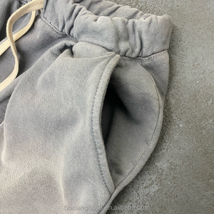 Pantalon de survêtement personnalisé vintage pour hommes délavé au soleil en coton éponge français Baggy Style décontracté jambe large lavage à l'acide Flare poids lourd droit - Product Image 6