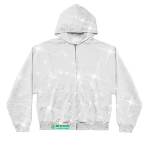 Survêtements délavés à l'acide avec capuche zippée 100% coton, coupe classique personnalisée, respirant, séchage rapide, polaire d'hiver/éponge française, unisexe - Product Image 4