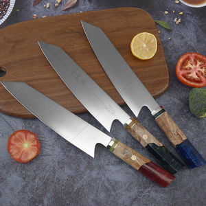 Cuchillo Kiritsuke de 8 pulgadas, cuchillo de cocina de Damasco, 67 capas de acero de Damasco con mango de resina y madera, azul - Product Image 4