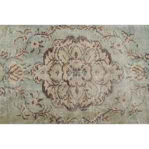 Tapis vintage 4,7 x 9,3 pieds, grand tapis turc, tapis à imprimé animal brun et vert - Product Image 5