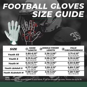 Gants de receveur de football américain 2026 de haute qualité, respirants, flexibles, à doigts complets, légers, avec protection de la paume sublimée - Product Image 6