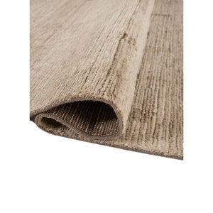 พรมขนสัตว์ถักมือสีเบจและสีน้ำตาล ลายแบบนามธรรม ขนาดใหญ่ สำหรับตกแต่งห้องนั่งเล่นในบ้าน รุ่น Re-1603 - Product Image 2