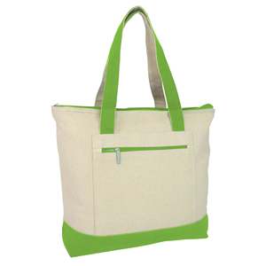 Sacs fourre-tout en toile épaisse de couleur unie avec fermeture éclair, couleurs alternatives - Product Image 1