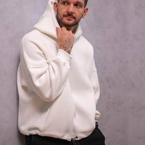 Sweat-shirts à capuche oversize pour hommes, style boxy, avec poche avant, matière épaisse, streetwear décontracté, sweats-shirts personnalisés OEM - Product Image 6