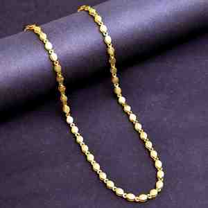 Wholesale <b>14K</b> 18K 24K Micro <b>Gold</b> Plated Oval Link Or Leaf Design Style <b>Chain</b>, Fashion <b>Chain</b> Necklaces, Brass <b>Gold</b> <b>Chain</b> Necklace - Product Image 2