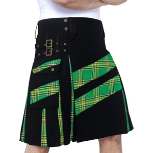 Kilt utilitaire fonctionnel pour homme en tissu jean de coton, conçu pour une utilisation pratique avec un style urbain et professionnel élégant - Product Image 1