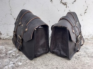 Fait à la main unisexe Vintage Sport grand sac de voyage Duffle Logo personnalisé en cuir véritable moto selle côté bagages à la mode - Product Image 5