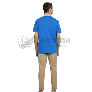 Camiseta ajustada para hombre, camiseta elástica de manga corta con cuello redondo, tela suave, aspecto elegante, ideal para ropa informal o moda callejera - Product Image 6