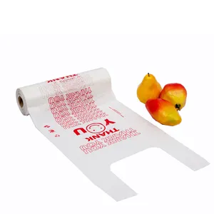 Poly T-shirt bag vest carry food bags on roll customized packaging high quality with good price from supplier in Viet Nam