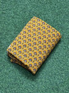 100% Premium Coton Tissu Jaune Main Bloc Imprimer avec Motif De Fleurs Artisan Fait pour La Décoration Intérieure Robes À Coudre Vendu Par Yard - Product Image 5