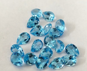 Topacio azul suizo natural Pera cortada 5x7mm facetado-Corte de pera Topacio Azul suizo Suelto - Product Image 3