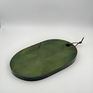 เขียงชีสไม้กระถินเทศรูปวงรี ทำมือ พร้อมหูจับหนัง คุณภาพสูง ราคาขายส่ง เป็นมิตรกับสิ่งแวดล้อม - Product Image 2