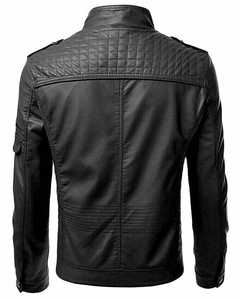 Nueva chaqueta de piel de oveja auténtica hecha a medida para hombre, ropa informal ajustada para motociclista con cremallera, chaqueta de cuero para hombre - Product Image 2