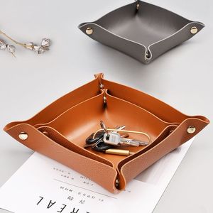 Leather Serving Tray For Multipurpose <b>Rack</b> With Chic Finished And Convenient Handles Great For Home Party Or Hotel Use - Product Image 5