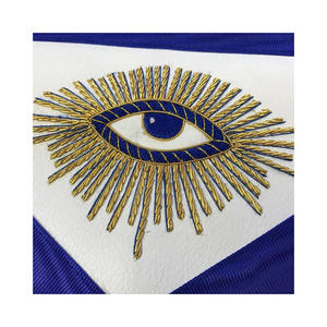 Maçonnique Regalia Past Master Blue Lodge Tablier Bullion Bleu & Or Broderie à la main - Product Image 3