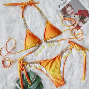 2025 Bikini deux pièces en cristal à imprimé dégradé String Shell - Product Image 6