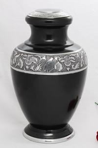 Urnas de latón hechas a mano para funerario, urna funeraria para cenizas de personas, mortuarios, a rayas negras, suministros funerarios - Product Image 4