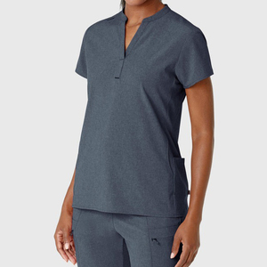 Uniformes de Enfermería de gran tamaño para mujer, cuello mandarín elástico 71% poliéster 21% rayón 7% Spandex, con logotipo personalizado - Product Image 3