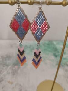 Pendientes de Moda Hechos a Mano con Cuentas de Semillas de Ganchillo, Joyería Artificial Multicolor para Mujer - Product Image 4