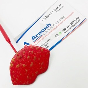 Espejo labial de acero inoxidable sostenible al por mayor en color rojo para inspecciones de extensiones de pestañas de belleza con punta puntiaguda - Product Image 4