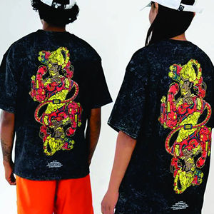 เสื้อยืดฮิปฮอปสำหรับผู้ชายเสื้อแขนสั้นทรงหลวมพิมพ์ลายผ้าฝ้ายออกแบบได้ตามต้องการ - Product Image 6