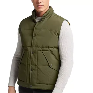 Polyester respirant hiver matelassé bouffant gilet sans manches vers le bas Style décontracté chaud corps Logo personnalisé vêtements d'extérieur pour hommes vestes - Product Image 3