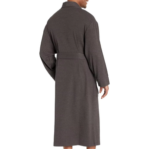 100% coton éponge gaufré armure hommes grande taille vêtements de nuit plaine teint thermique respirant Sexy solide motif à manches longues poches - Product Image 4