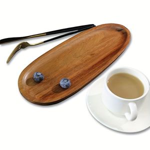 Plateaux de service en bois massif naturel Plaques de fête rectangulaires très durables allant au lave-vaisselle faciles à transporter - Product Image 3