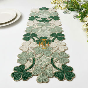 Camino de Mesa de Lujo de 36 Pulgadas con Cuentas de Vidrio Bordadas para Decoración de Recepción de Bodas - Product Image 1
