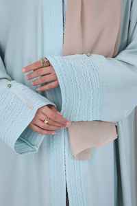 Custom 2 Piece Crepe Abaya with Khimar Set Plain Women Muslim <b>Dress</b> <b>for</b> Prayer Islamic Clothing Wholesale Ramadan <b>Eid</b> Abaya - Product Image 3