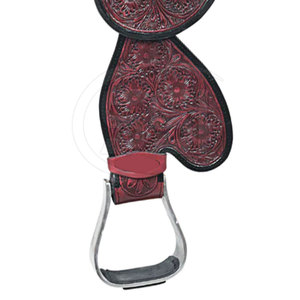 Premium Equestrian Horse Dressage Saddle With Red Tooled Leather Black Seat Brass <b>Hardware</b> Wood Tree - Product Image 5