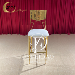 Muebles de Club Modernos de Lujo, Taburete Alto de Acero Inoxidable con Cojín Azul para Bar en Casa, Comedor, Uso en Exteriores y Hoteles - Product Image 4