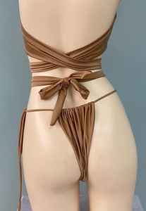 Conjunto de Bikini personalizado unisex de alta calidad de 2 piezas con decoración de cinturón bordado hecho de Spandex/nailon servicio OEM disponible - Product Image 2